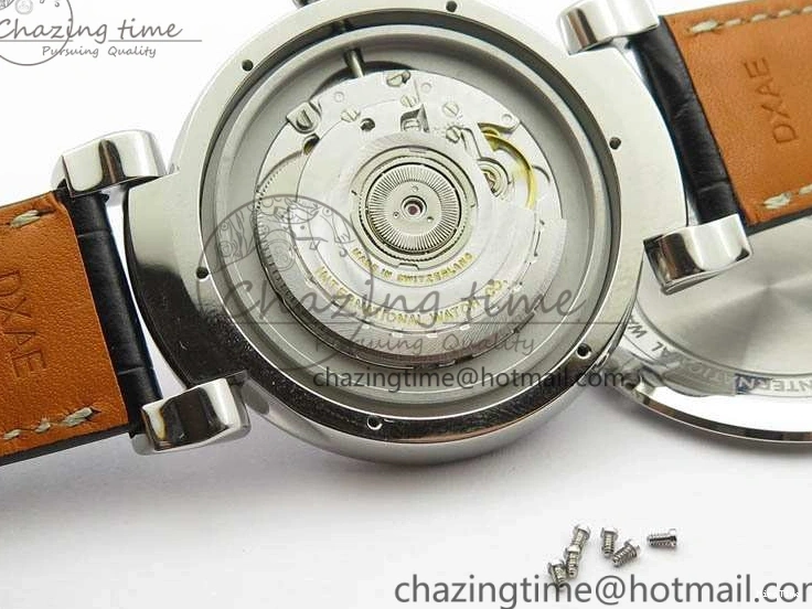 MIROTIME 0201 Da Vinci IW356601 SS TW 1:1 Best Edition Blue Dial On Black Leather Strap A Durable 7239